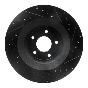 Chrysler 200 Brake Rotor (1) - Front Left - R1 Concepts - Drilled & Slotted - Black - `08-`14